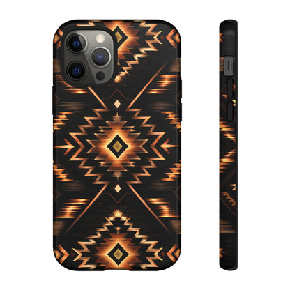 Black Gold Aztec Rug Tough Case