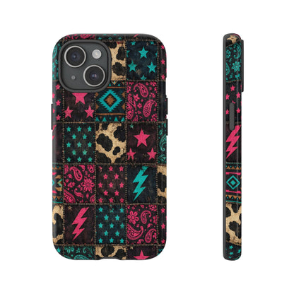 Neon Cowhide Patchwork Tough Case