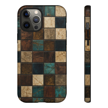Teal Walnut Tile Tough Case