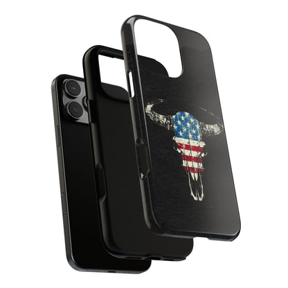 Patriotic Bull Skull Tough Phone Case