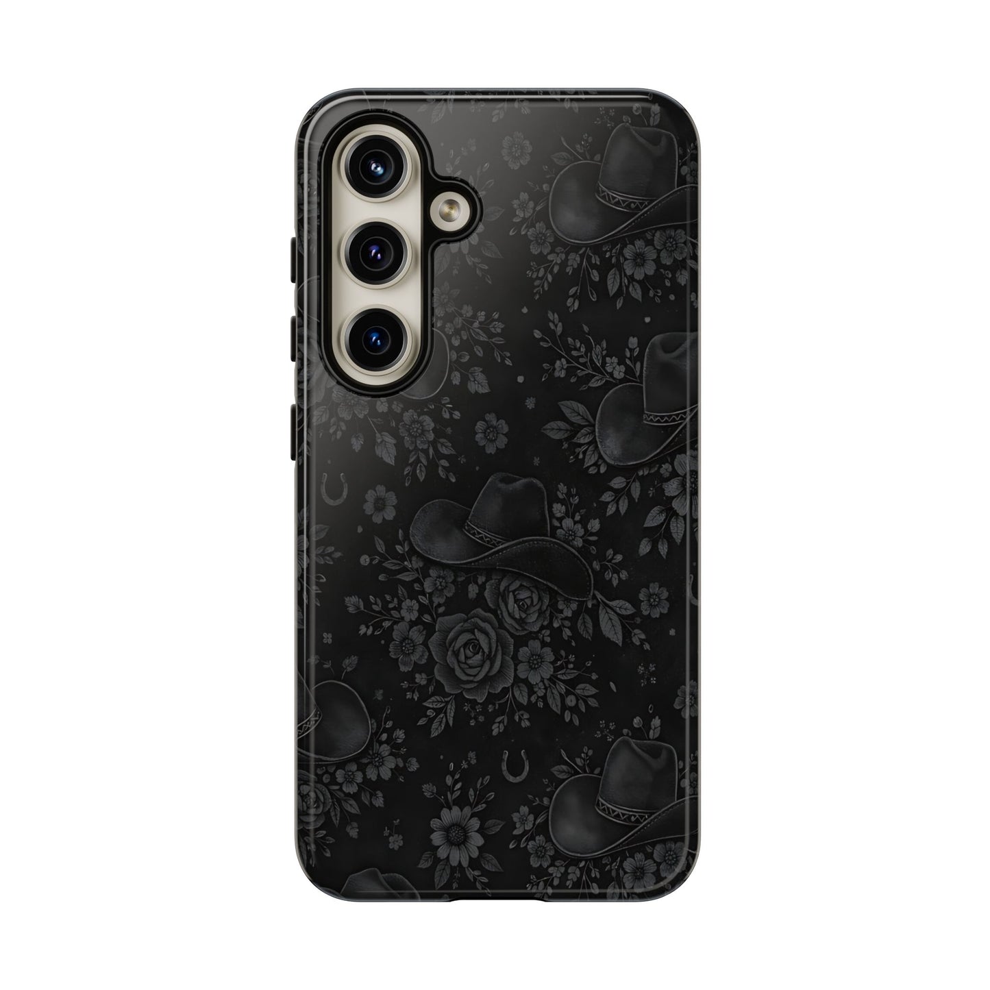 Western Noir Floral Hats Tough Case