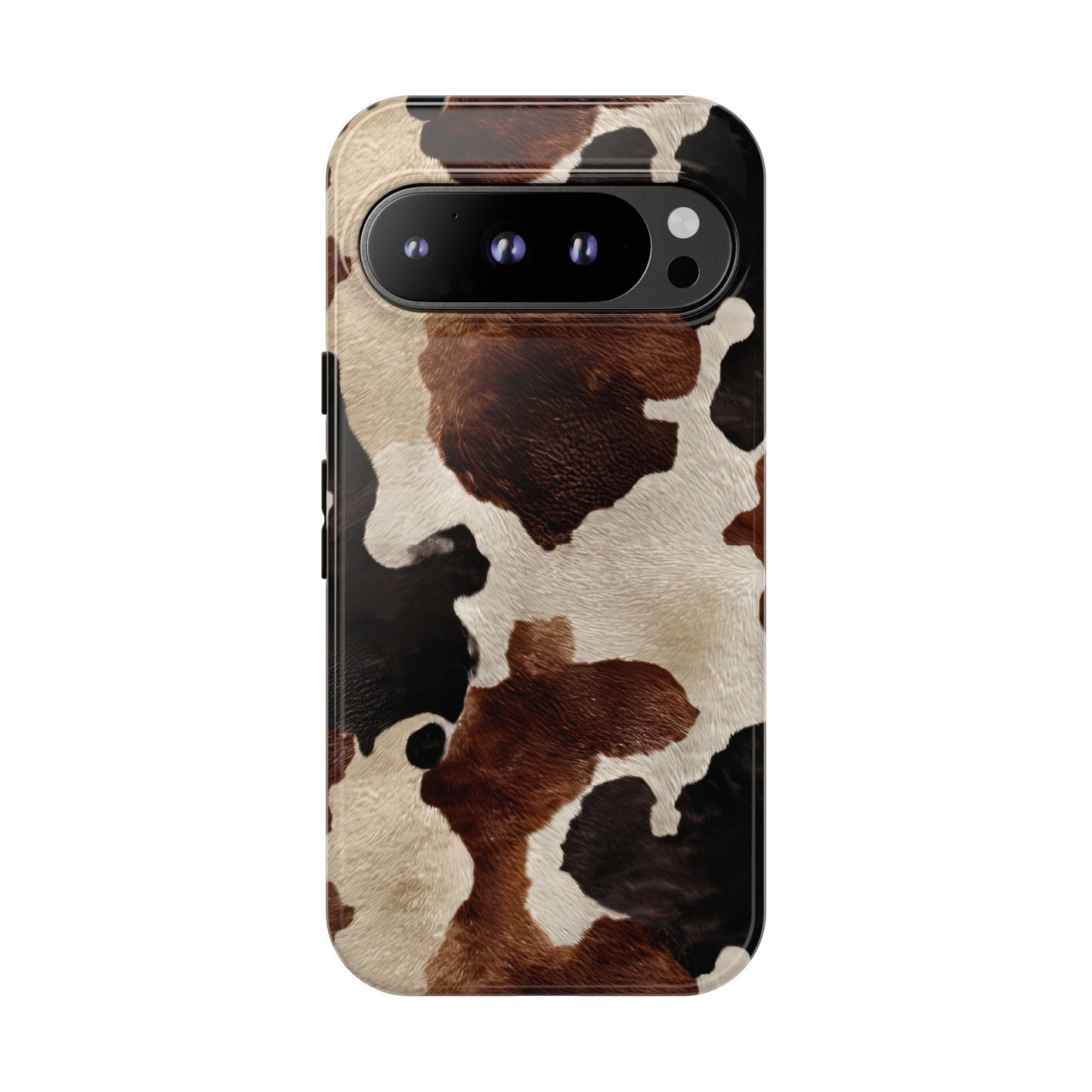 Brown Black Cowhide Phone Case