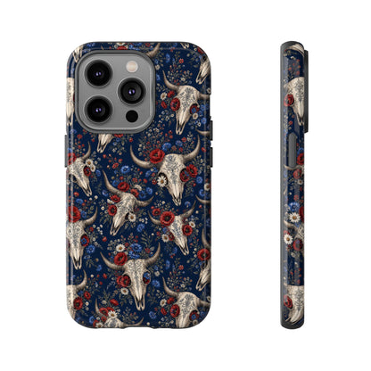 Patriotic Floral Skulls Tough Case