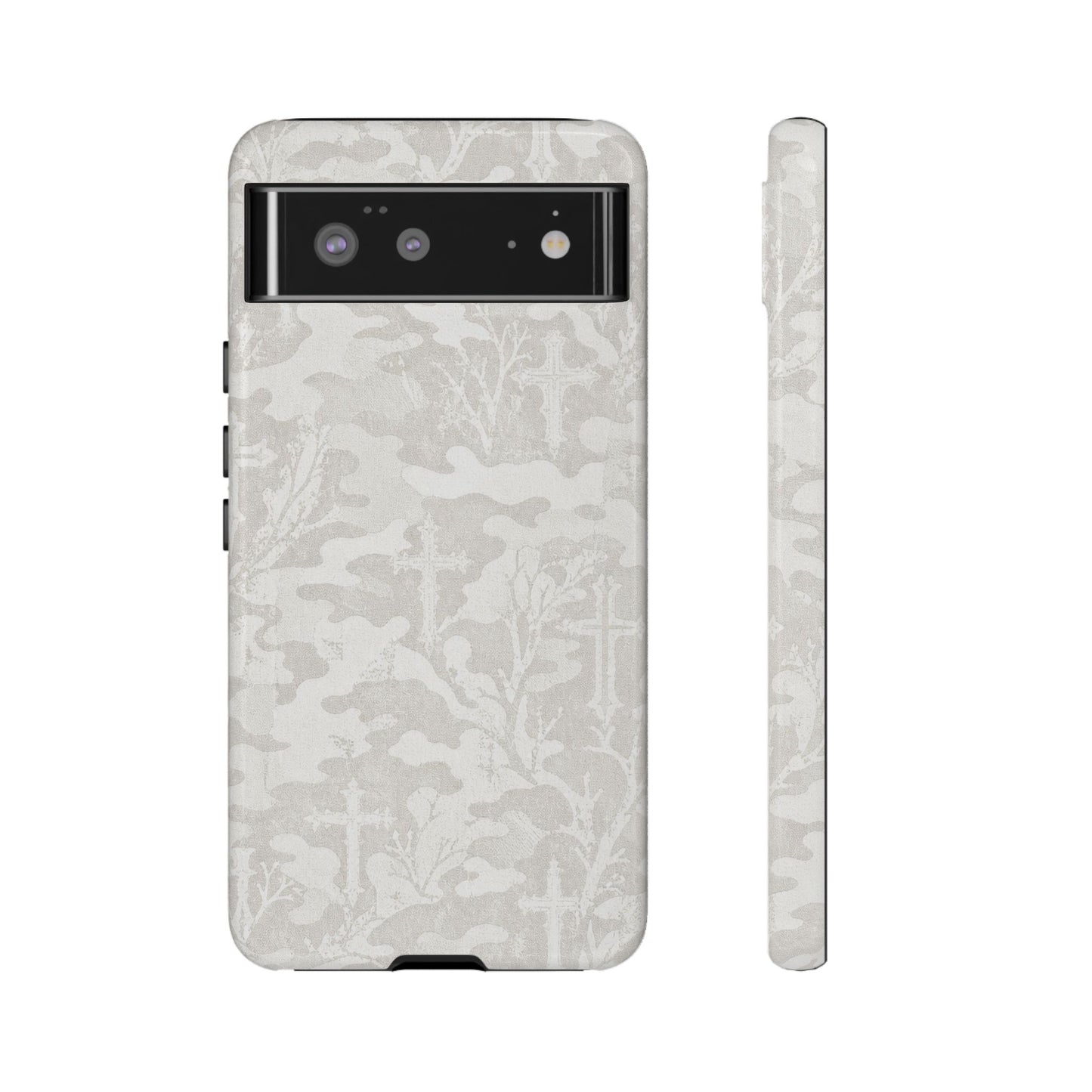 White Camo Cross Tough Case