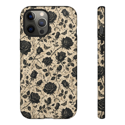 Black Rose Bone Tough Case