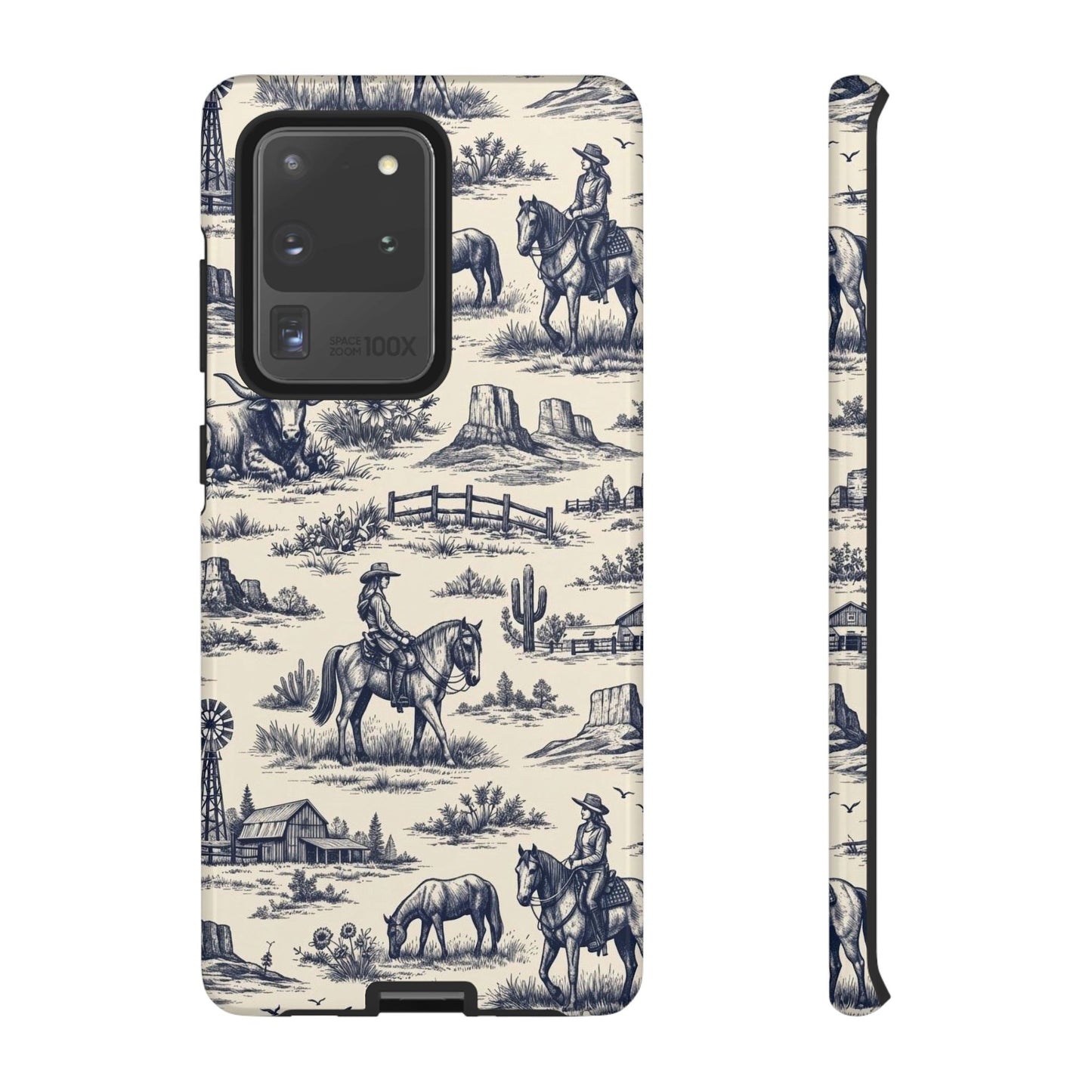 Western Toile Navy Tough Case