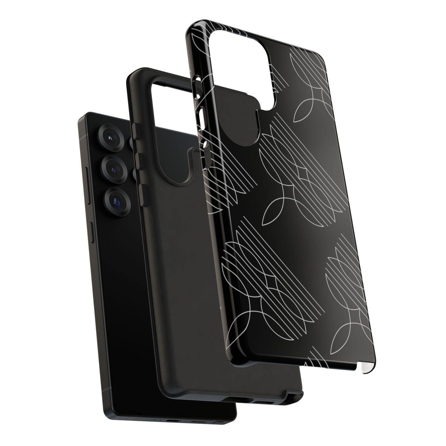 Boot Stitch Pattern Tough Phone Case-Black