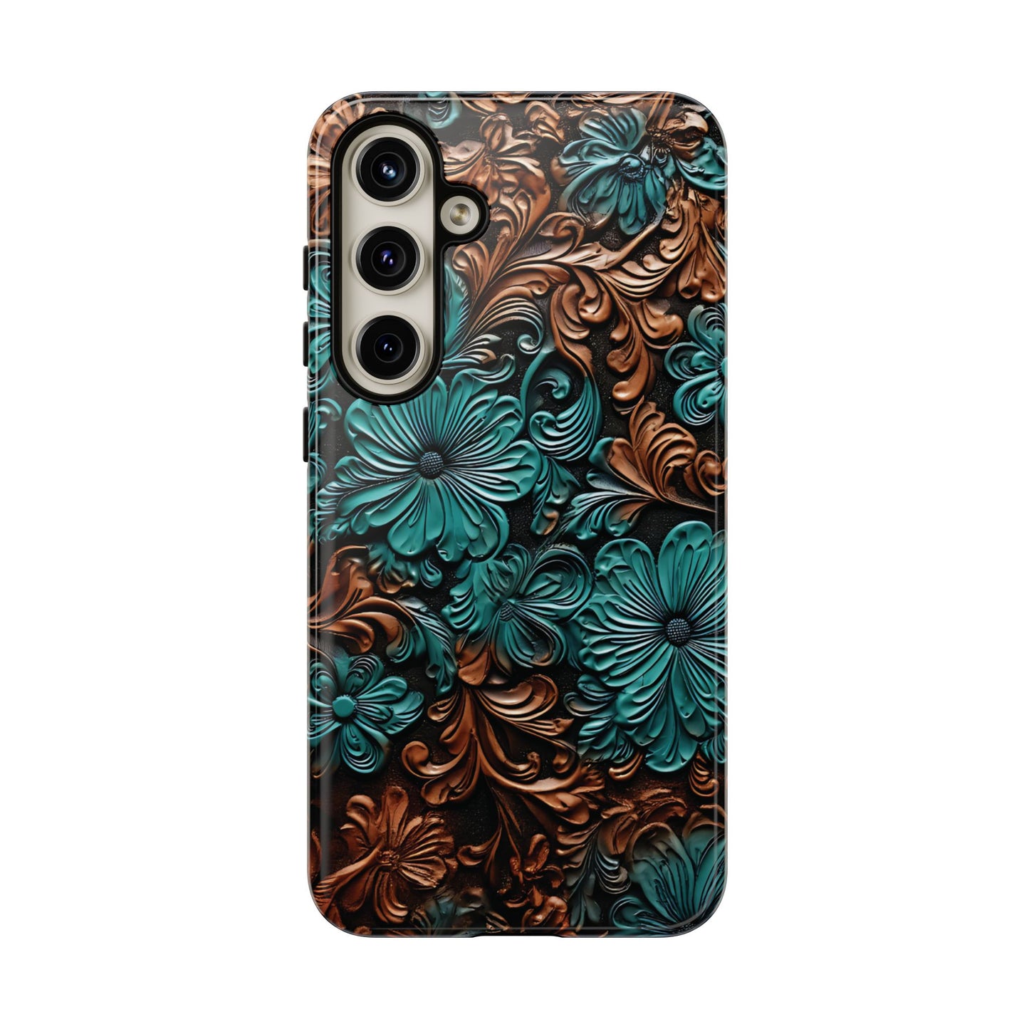Faux Tooled Floral Tough Case