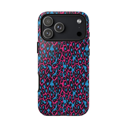 Pink Blue Leopard Tough Phone Case