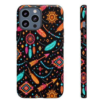 Neon Aztec Feather Tough Case