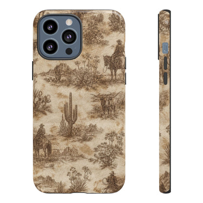 Ivory Cowhide Toile Tough Case