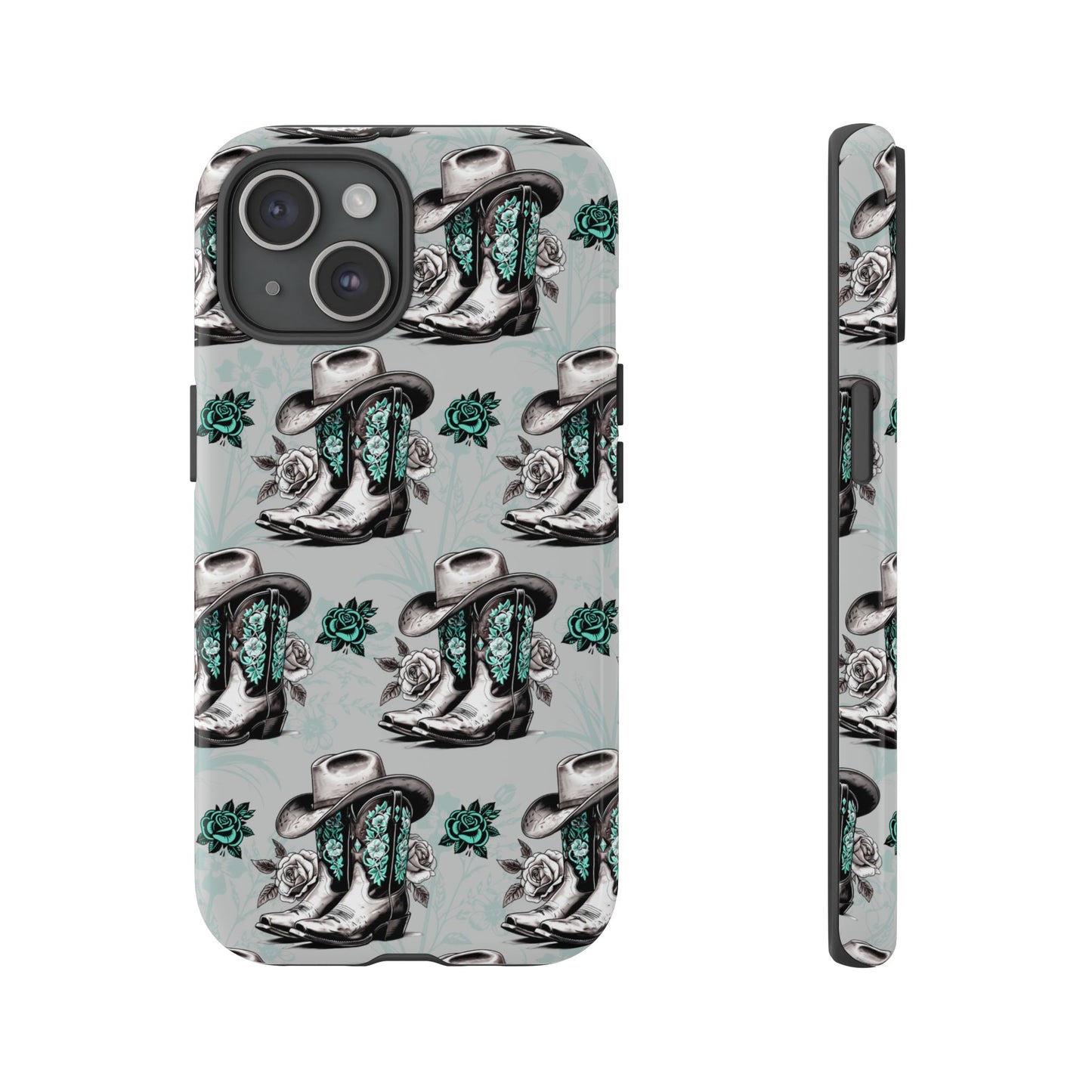 Teal Floral Boots Tough Case