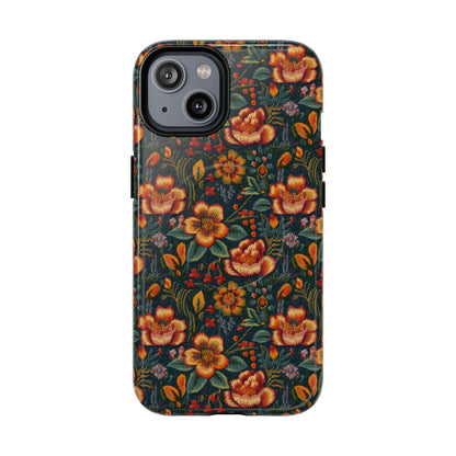 Embroidered Flowers Magnetic Case