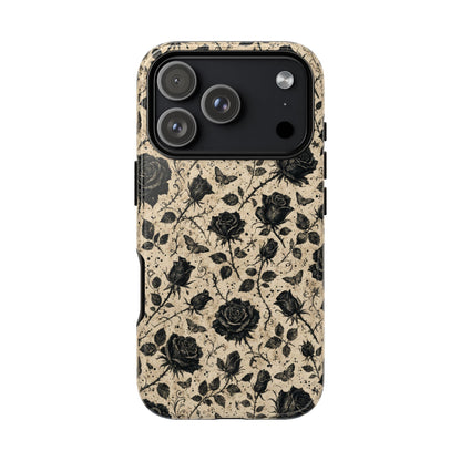 Black Rose Bone Tough Case