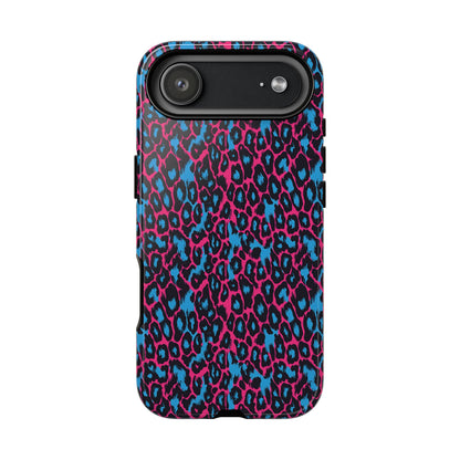 Pink Blue Leopard Tough Phone Case