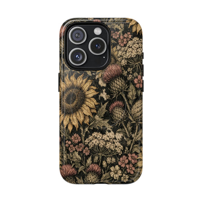 Cowhide Sunflower Thistles Magnetic Case