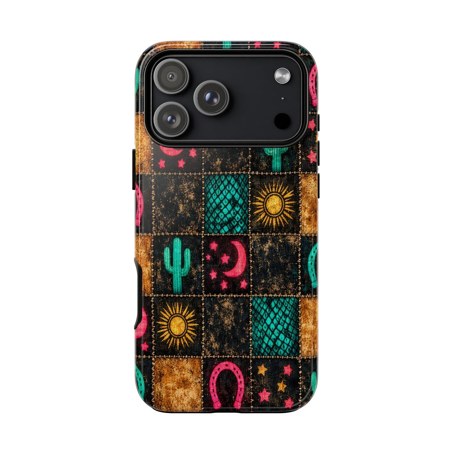 Neon Cactus Patchwork Tough Case