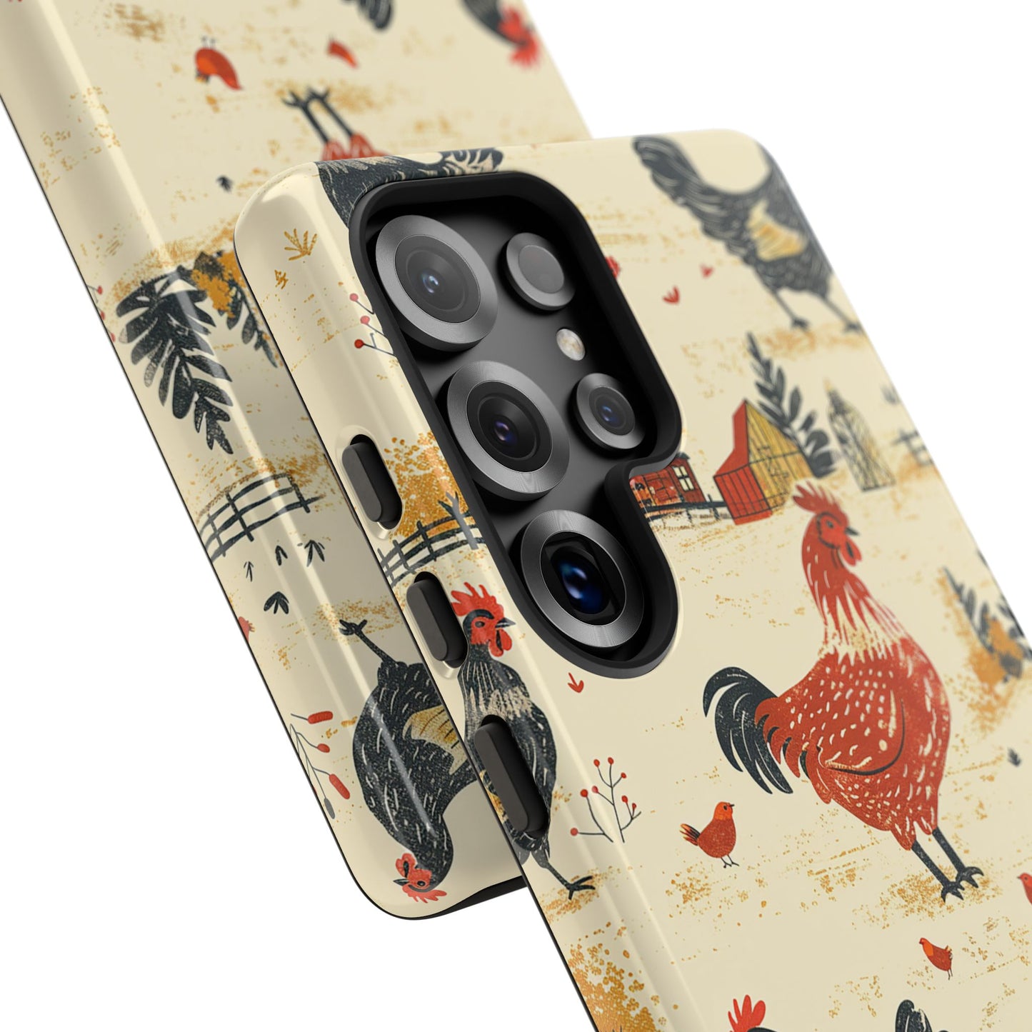 Red Black Chickens Tough Phone Case