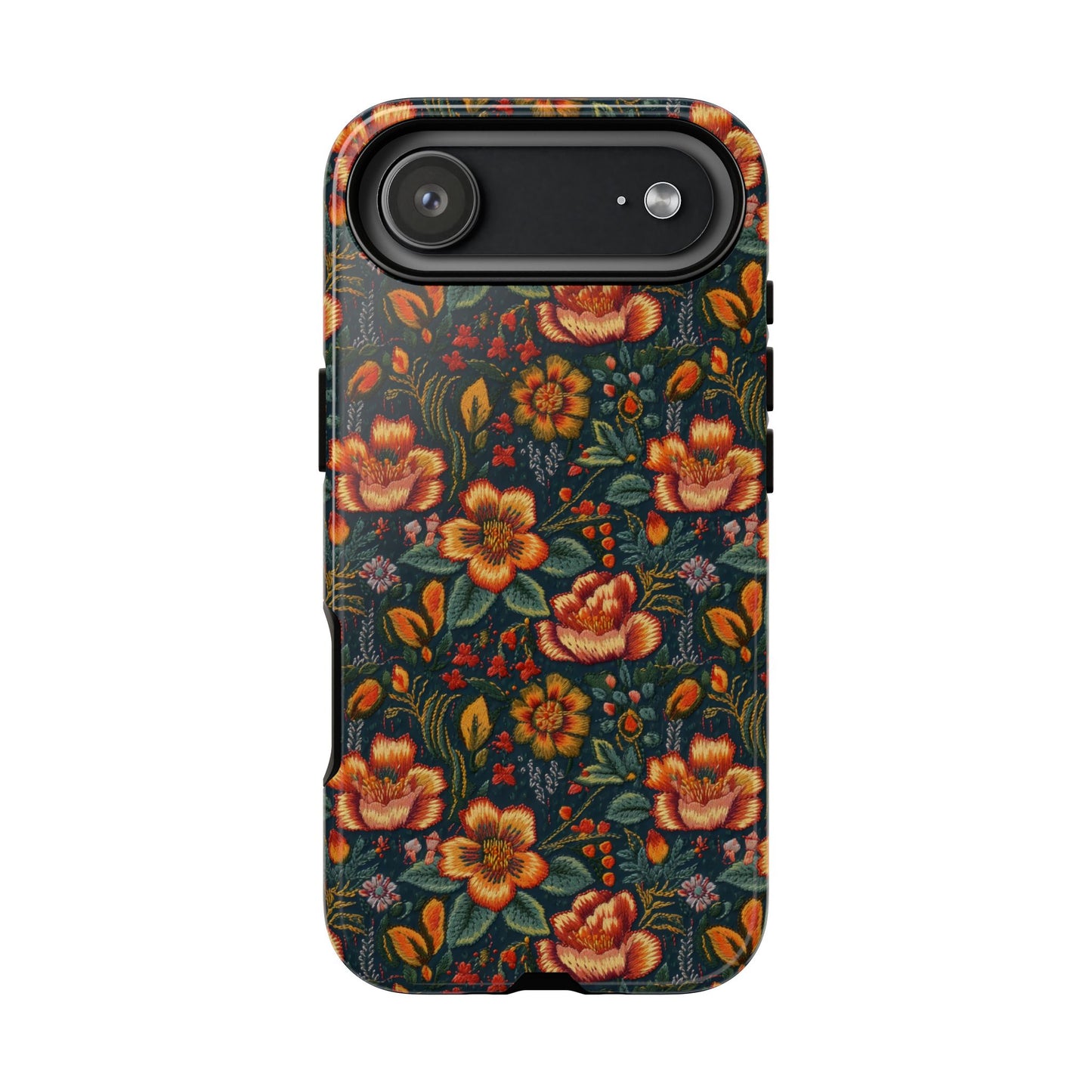 Embroidered Flowers Tough Phone Case