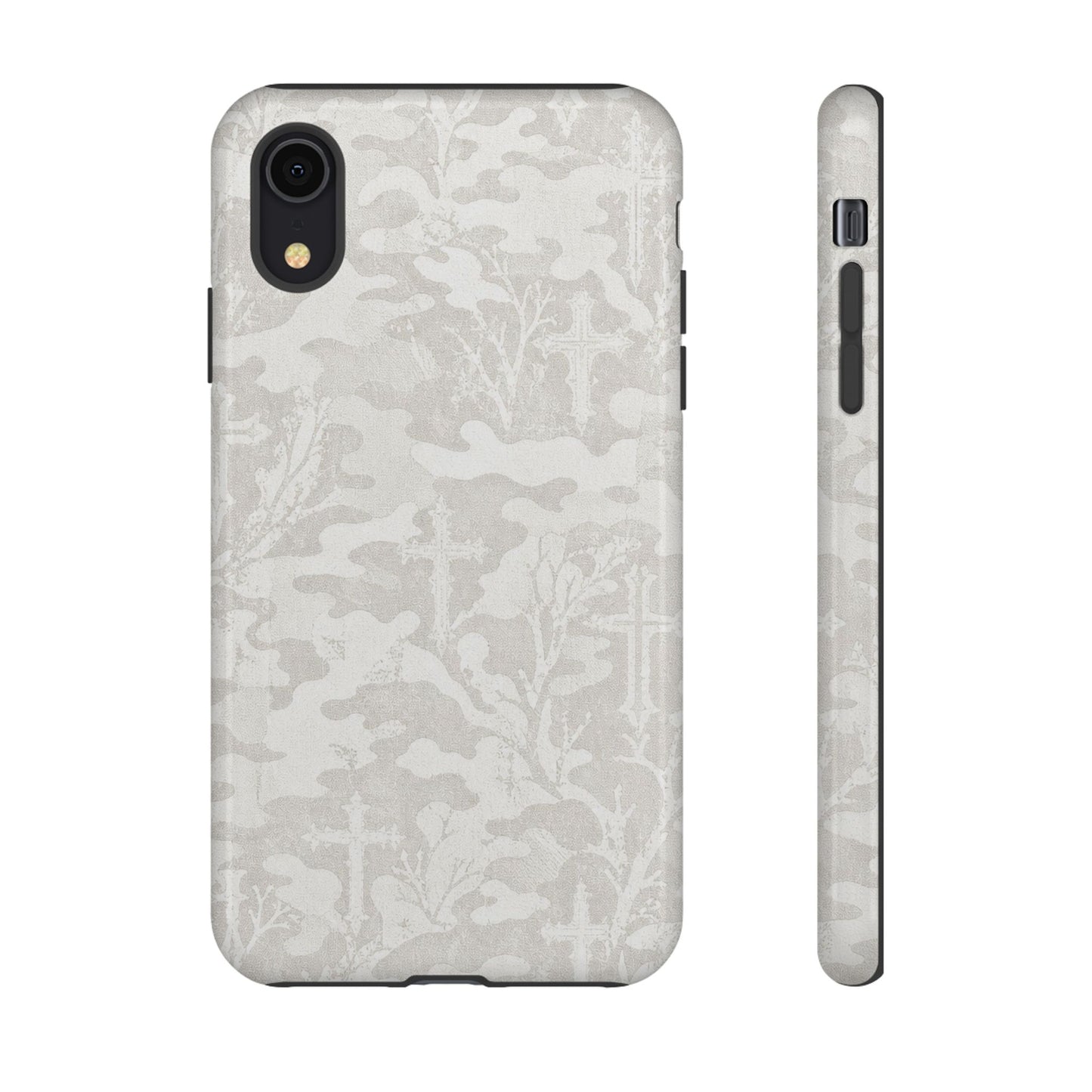 White Camo Cross Tough Case