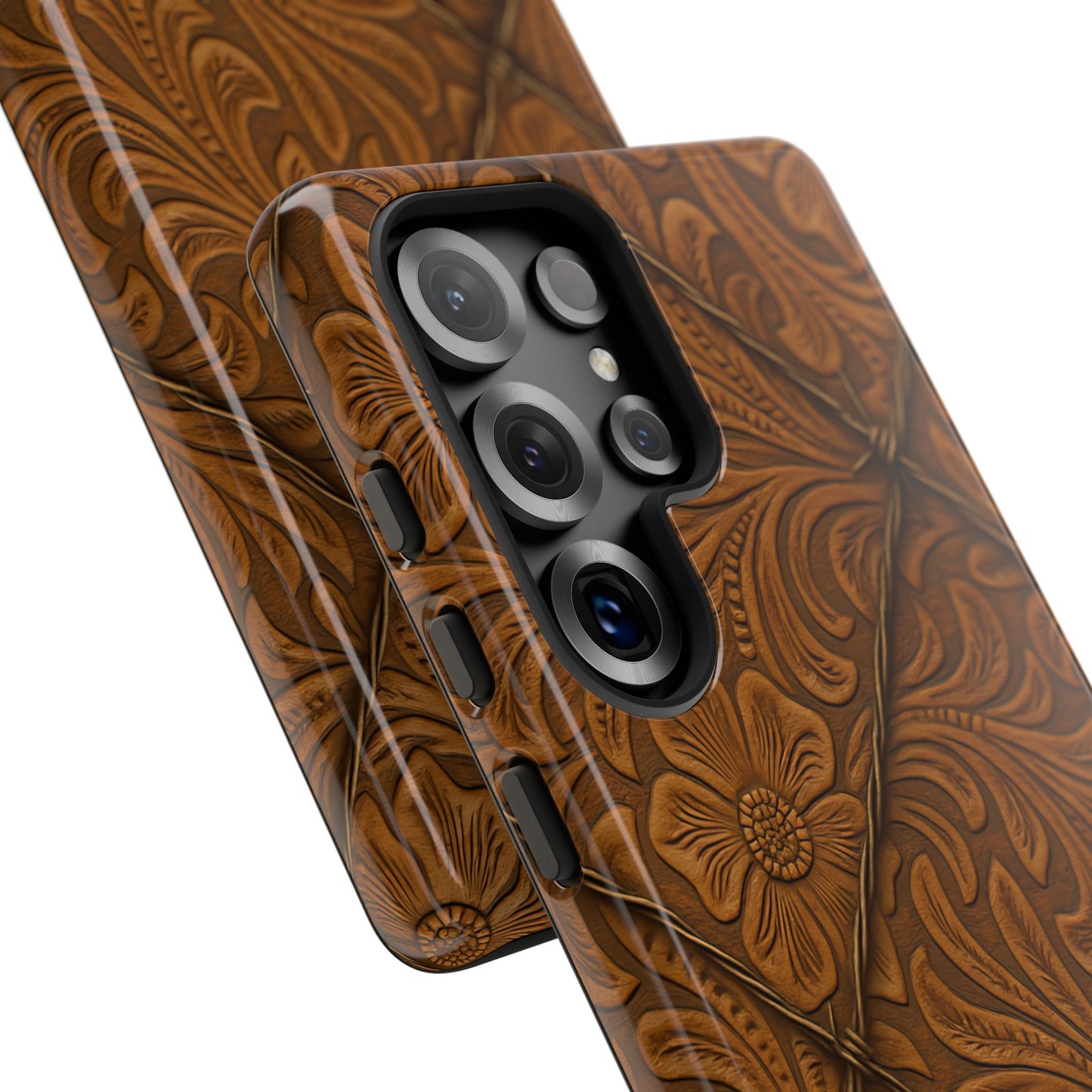 Faux Tooled Tan Barbed Wire Tough Phone Case