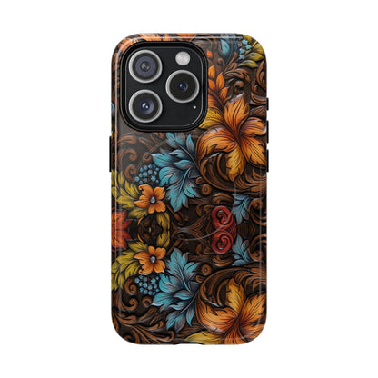 Floral Wood-Print Magnetic Case