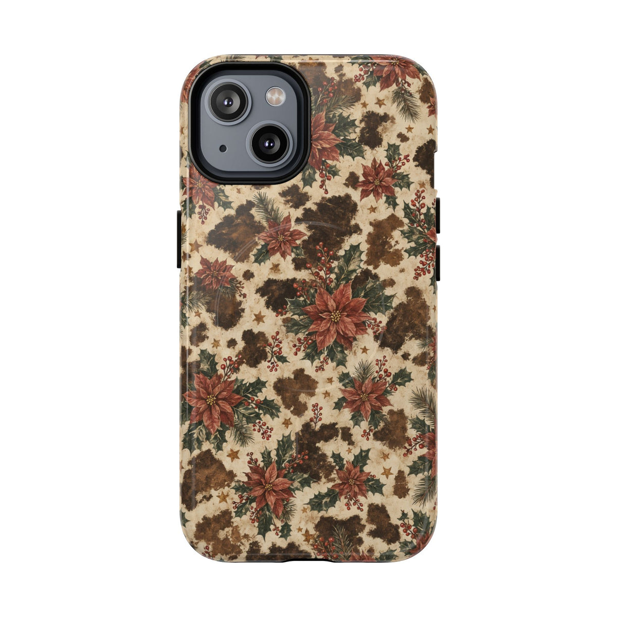 Cowhide Poinsettia Magnetic Case