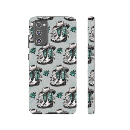 Teal Floral Boots Tough Case