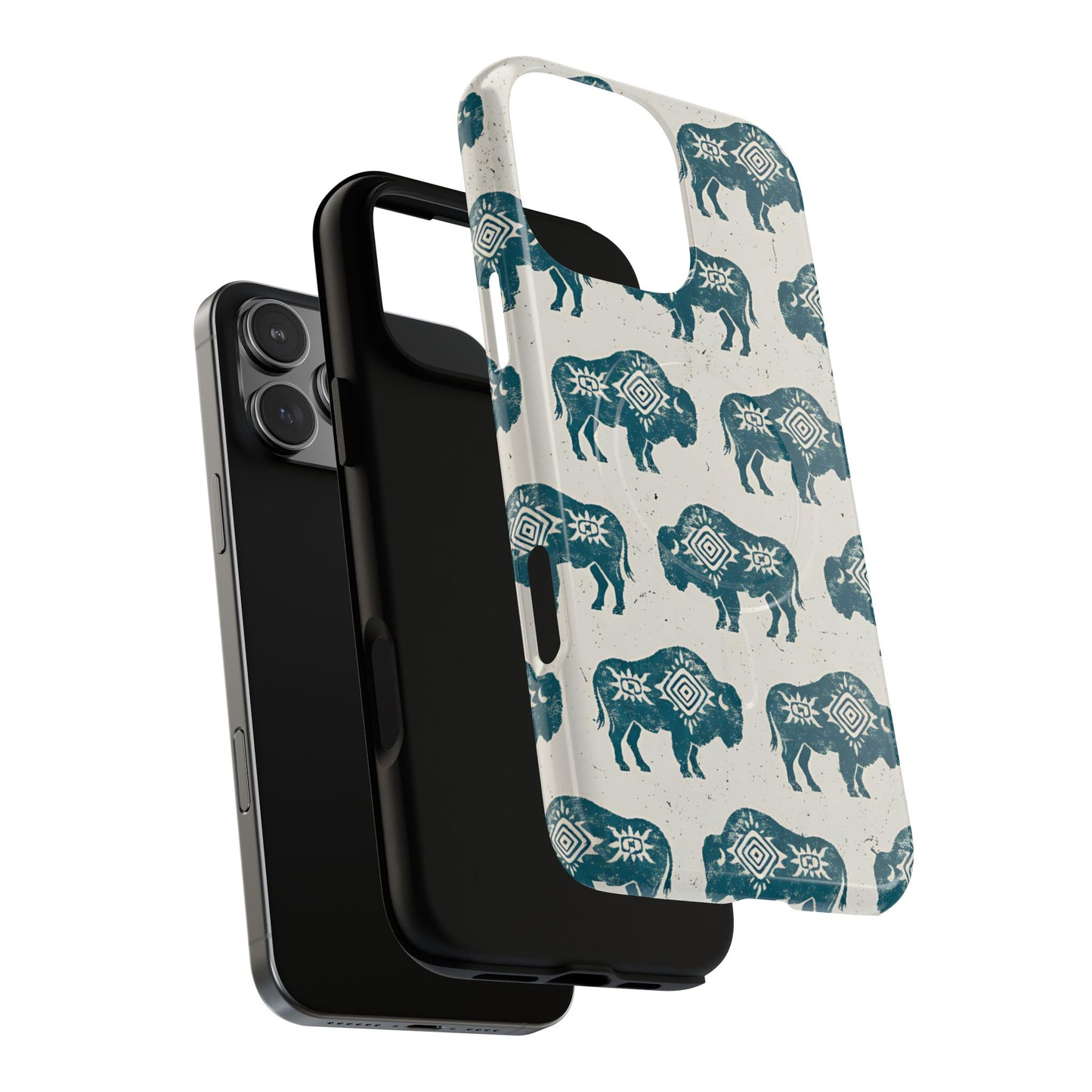 Teal Aztec Buffalo Magnetic Case