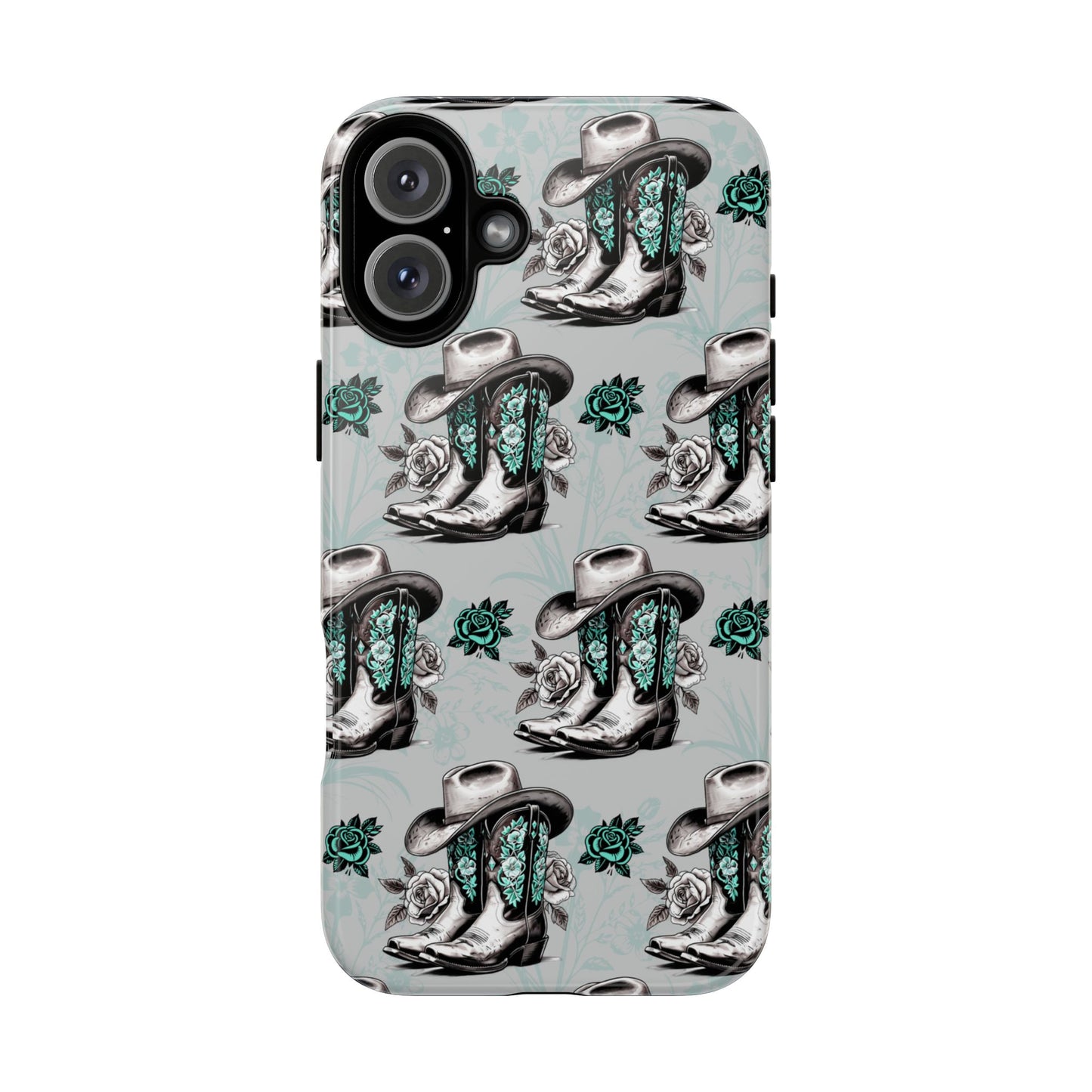 Teal Floral Boots Tough Case