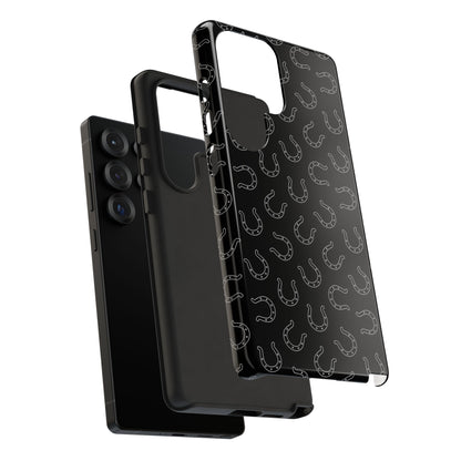 Black Horseshoe Tough Phone Case