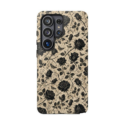 Black Rose Bone Tough Case
