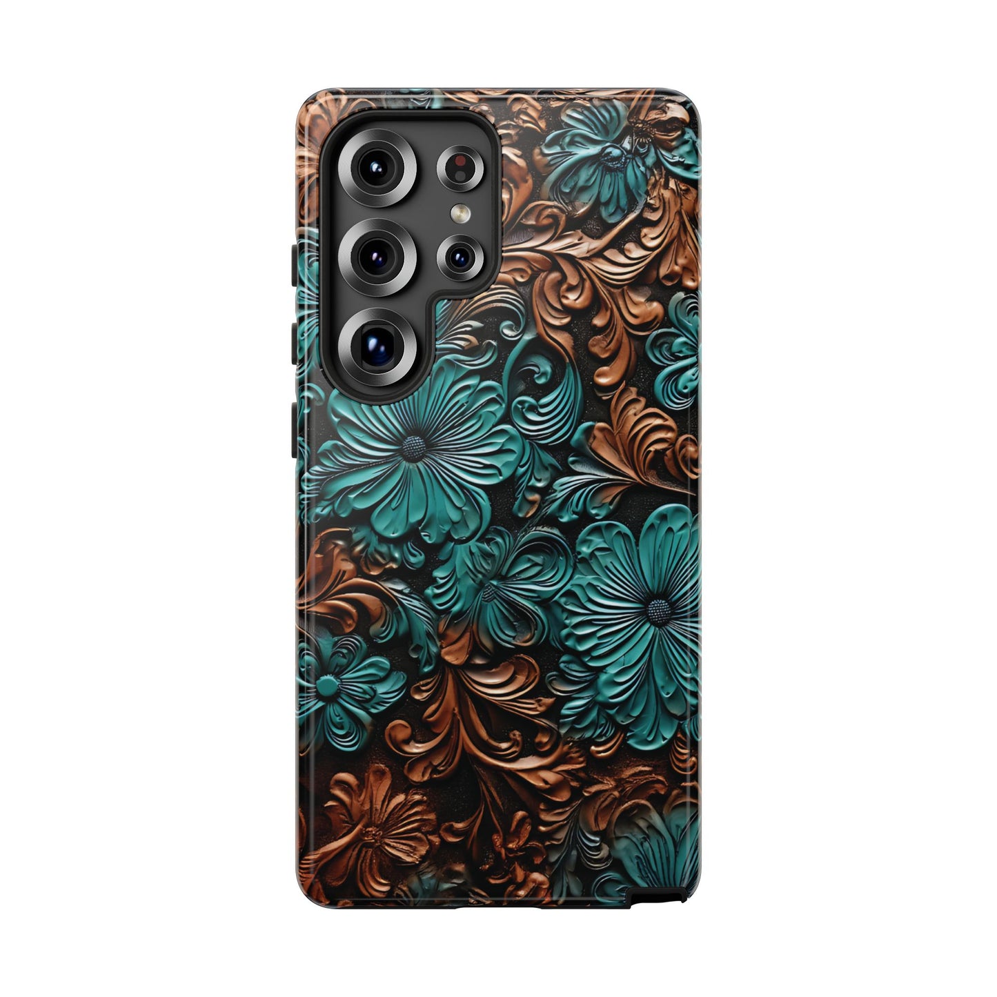 Faux Tooled Floral Tough Case