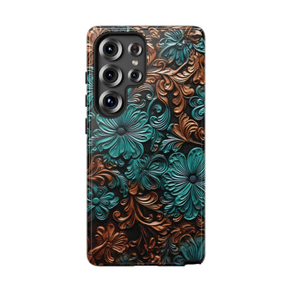 Faux Tooled Floral Tough Case