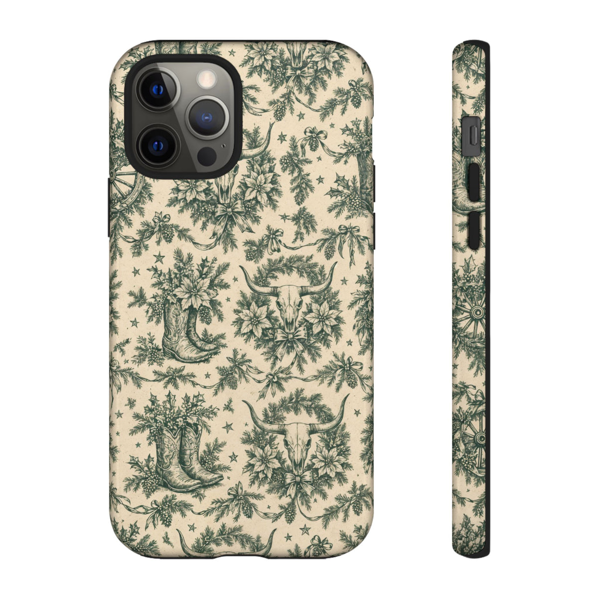 Longhorn Holiday Toile Tough Case