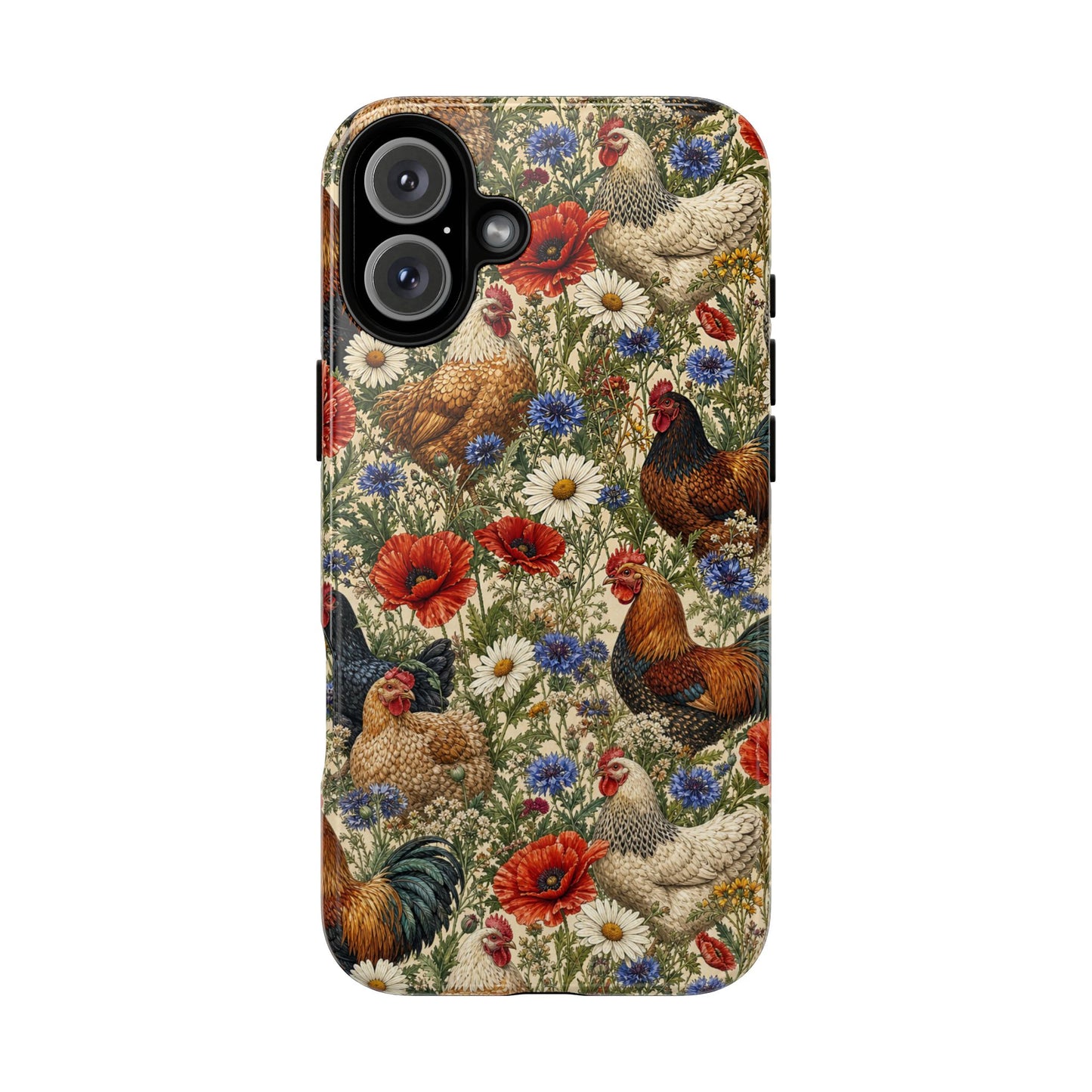 Patriotic Floral Chickens Tough Case