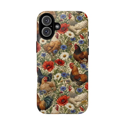 Patriotic Floral Chickens Tough Case