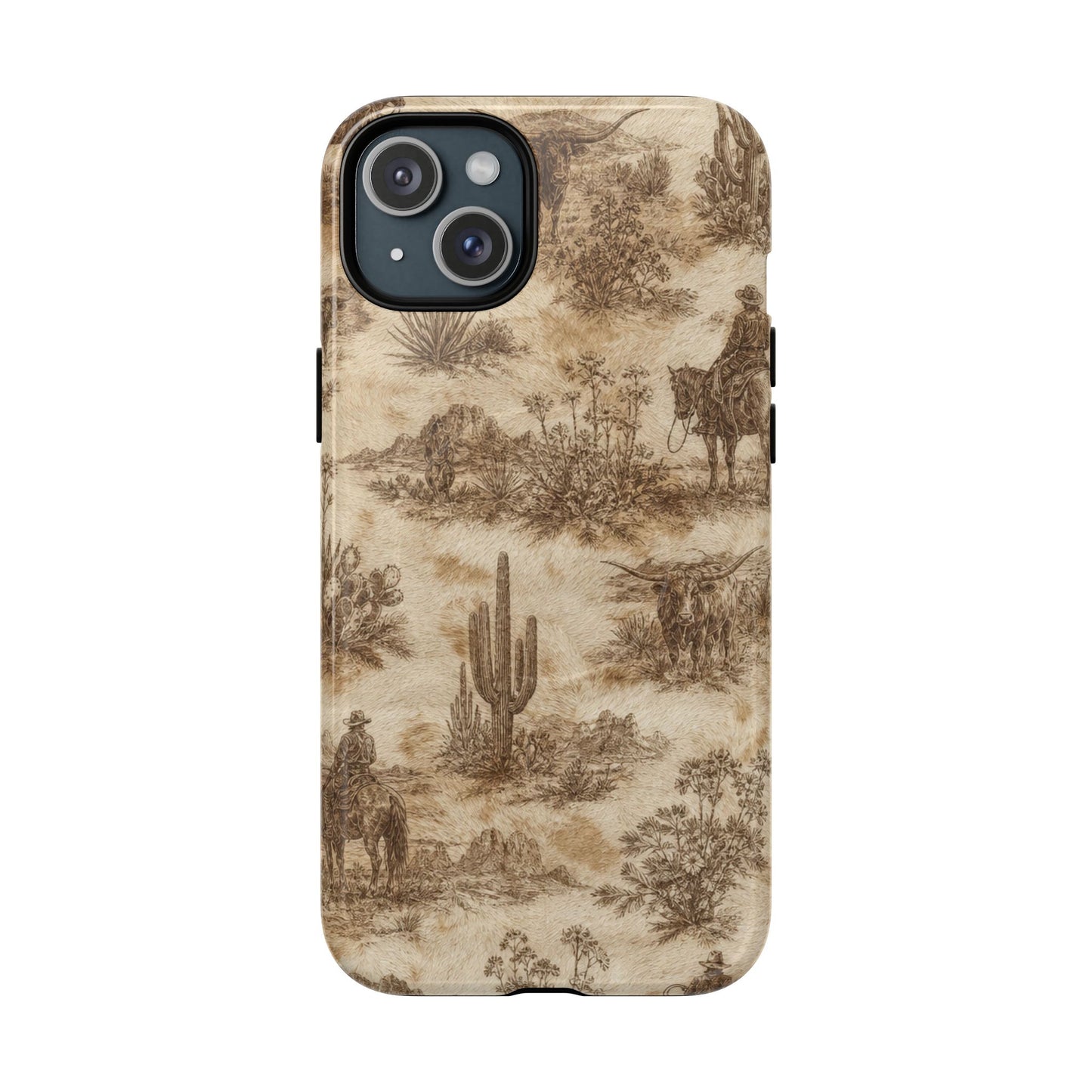 Ivory Cowhide Toile Magnetic Case