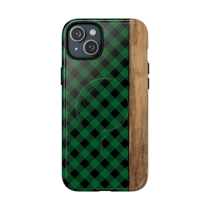 Green Plaid Magnetic Case