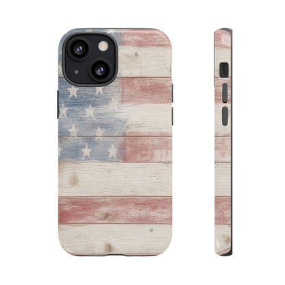 White Wood Flag Tough Case