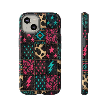 Neon Cowhide Patchwork Tough Case