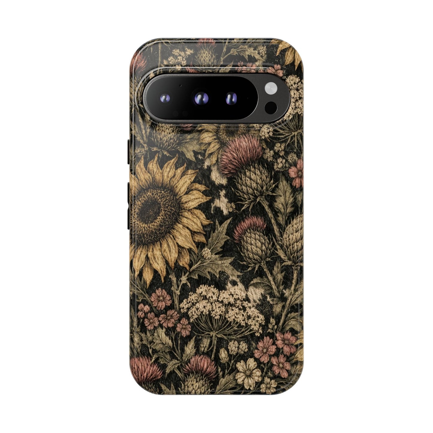 Cowhide Sunflower Thistles Tough Case