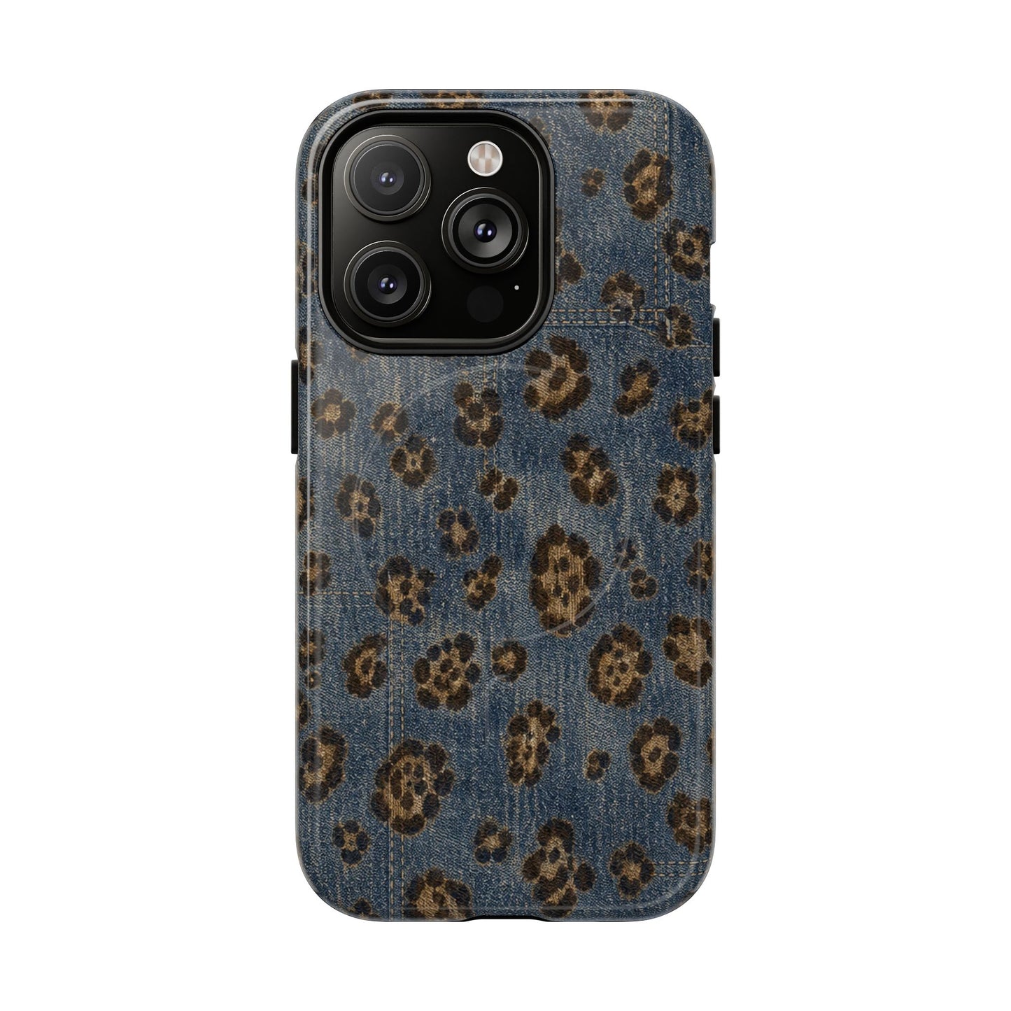 Denim Leopard Magnetic Case