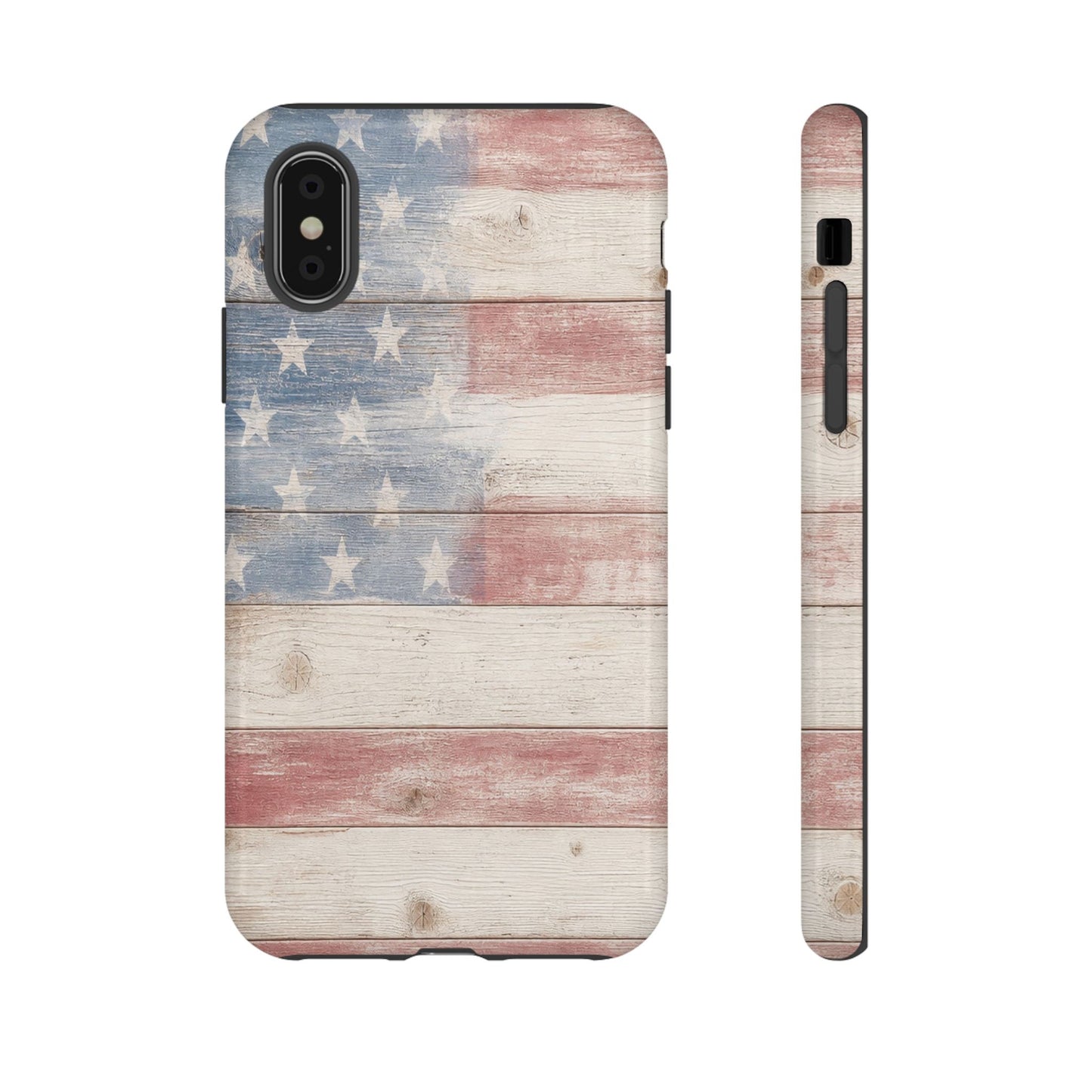 White Wood Flag Tough Case