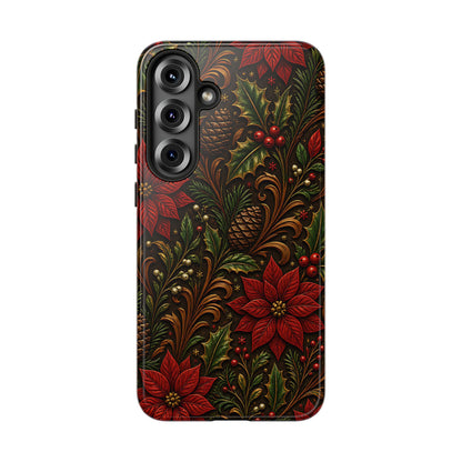 Carved Christmas Holly Tough Case