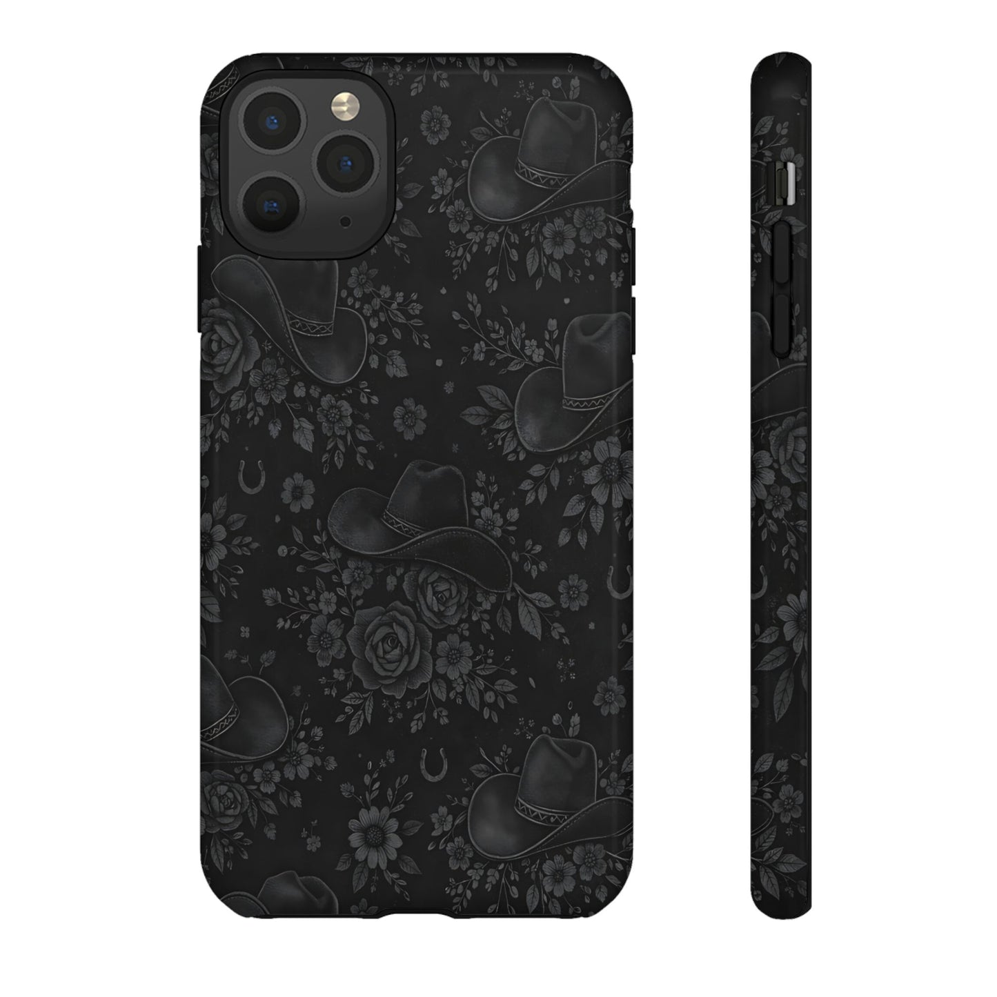 Western Noir Floral Hats Tough Case