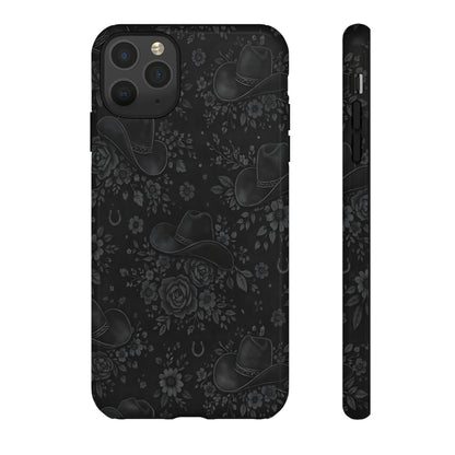 Western Noir Floral Hats Tough Case