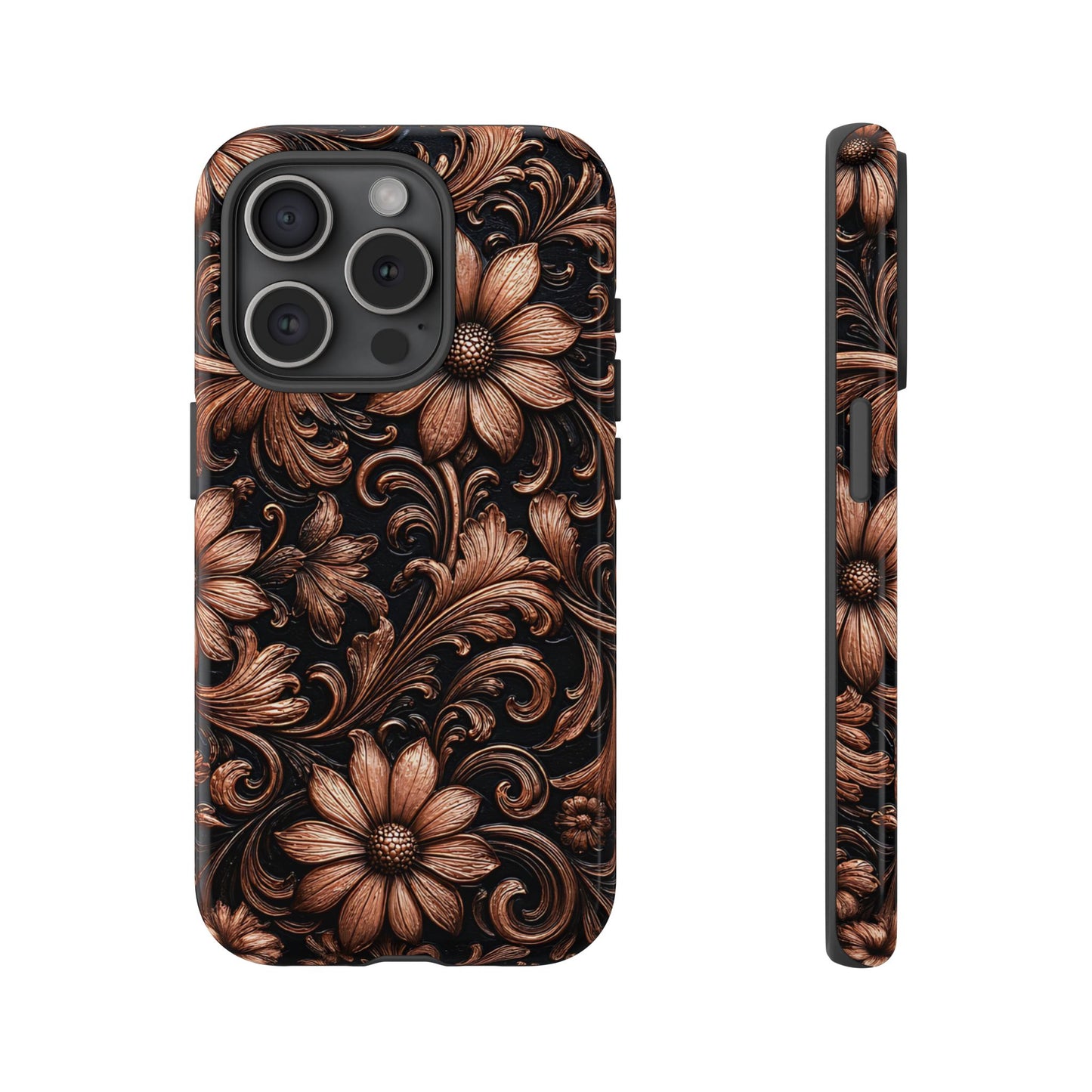 Rose Gold Floral Tough Case