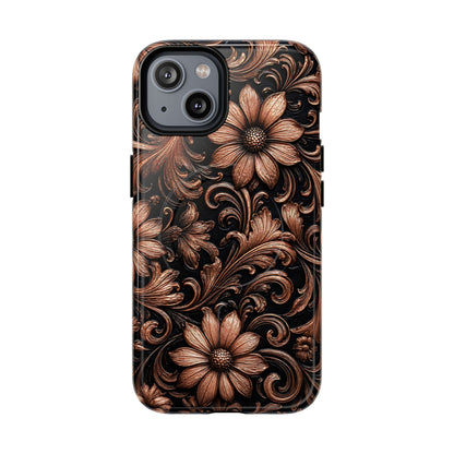 Rose Gold Floral Magnetic Case