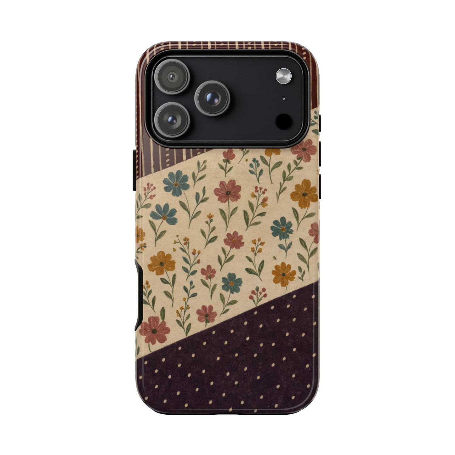 Fall Floral Stripe Tough Case